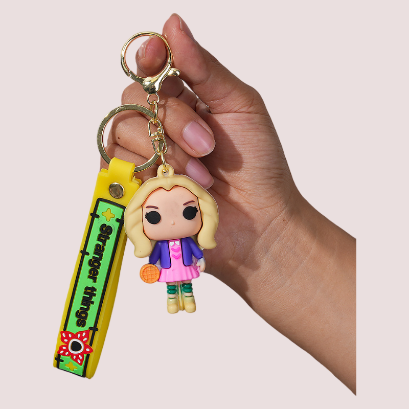 Stranger 80s Supernatural TV-Inspired Retro Sci-Fi Character Silicone Keychain