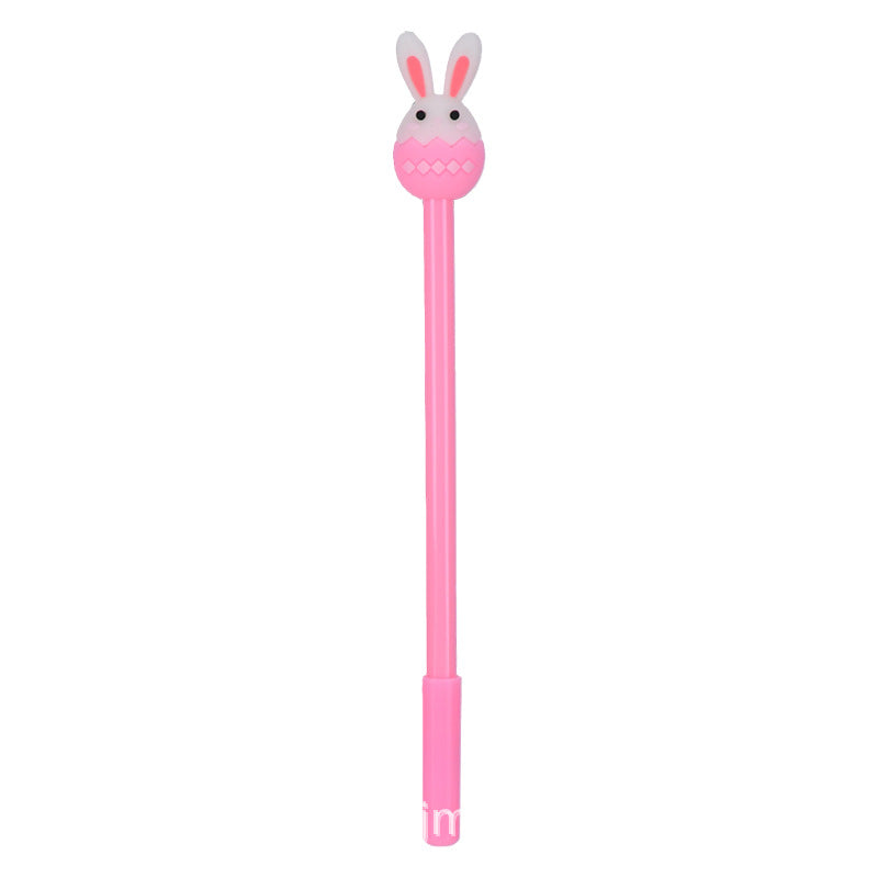 Cartoon Silicone Easter Bunny Pen Creative Topper Gel Pen Black Ink Journal Pen