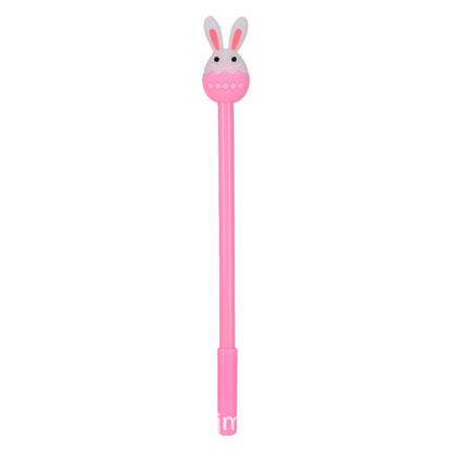 Cartoon Silicone Easter Bunny Pen Creative Topper Gel Pen Black Ink Journal Pen