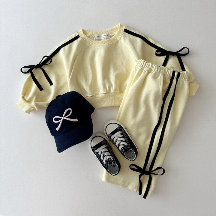 Custom Embroidered Kids Cotton Sweatshirt & Jogger Set | Personalized Name Tracksuit | Soft Long Sleeve Outfit