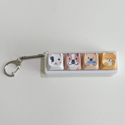 Dog-Themed Mechanical Keyboard Keycap Fidget Keychain Stress Relief Toy