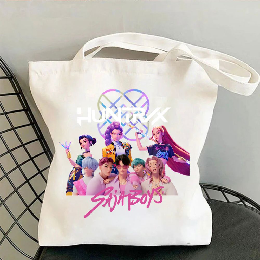 HUNTRIX Demon Hunter Printed Canvas Tote Bag Shoulder Portable