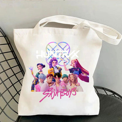 HUNTRIX Demon Hunter Printed Canvas Tote Bag Shoulder Portable