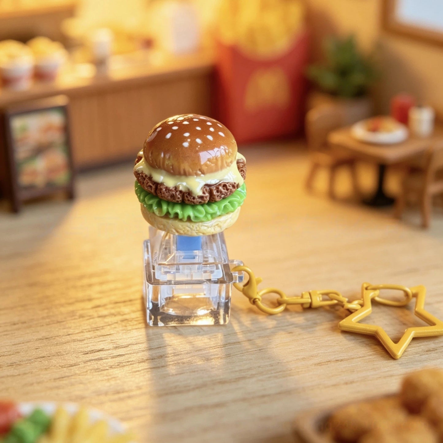 Cute Resin Food Fidget Keychain Hanging Charm