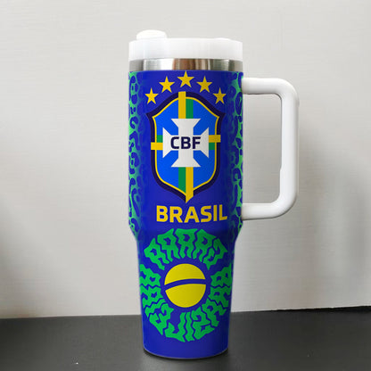 2026 World Cup–Style 40oz Stainless Steel Tumbler Insulated Car Cup with Flat Bottom