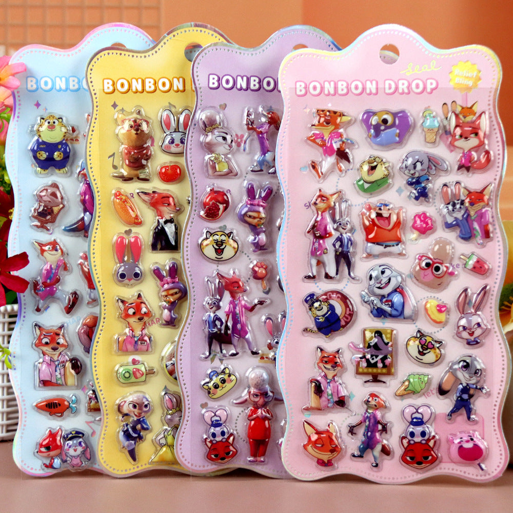K-Pop Demon Hunters 3D Puffy Kids Cartoon Panda Layered DIY Anime Movie Merchandise Stickers
