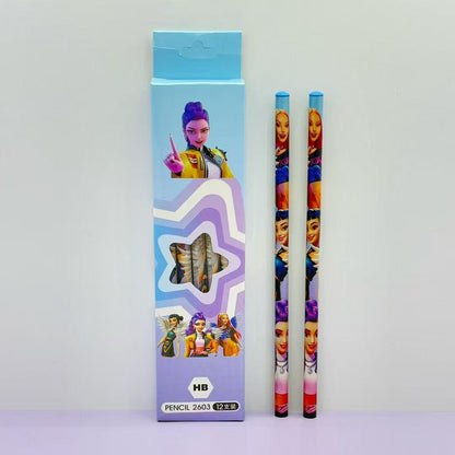 K-Pop Demon Hunter 2B Pencil Set Boxed 12-Pack Creative Merch Stationery