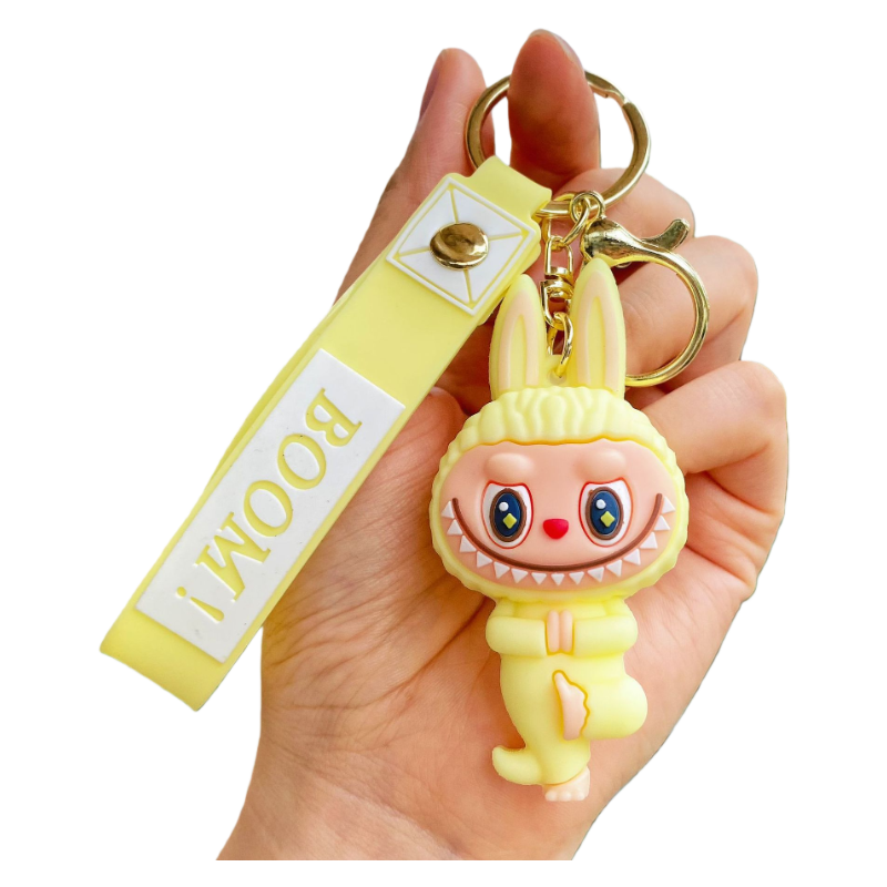 Monster Cozy Yoga Silicone Keychain Cute Cartoon Charm