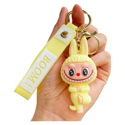 Monster Cozy Yoga Silicone Keychain Cute Cartoon Charm