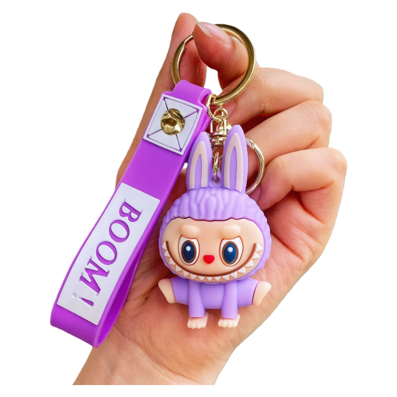 Monster Cozy Yoga Silicone Keychain Cute Cartoon Charm