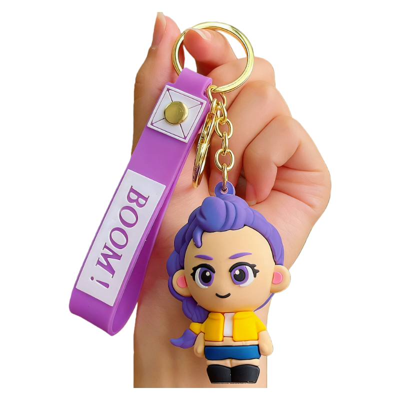 K-Pop Demon Hunters Boom Silicone Keychain Backpack Charm Trendy Merchandise