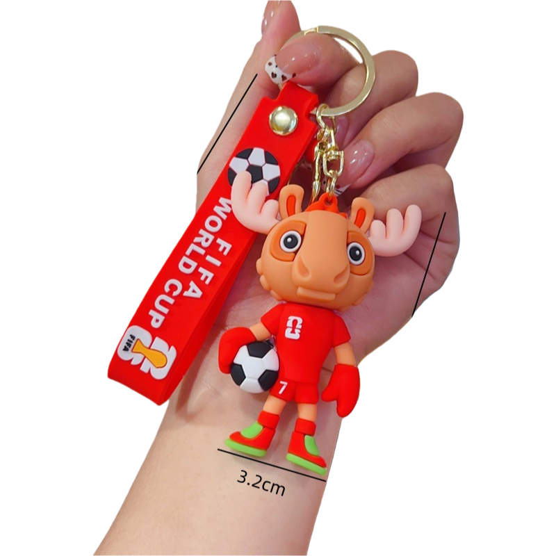 2026 World Cup Mascot Keychain Mexico USA Canada Soccer Fan Souvenir Pendant