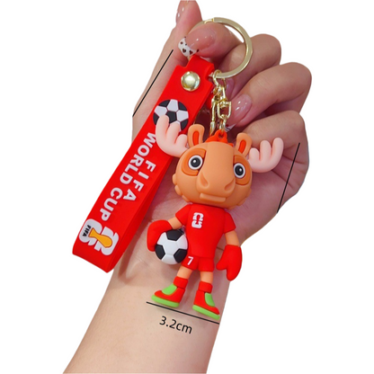 2026 World Cup Mascot Keychain Mexico USA Canada Soccer Fan Souvenir Pendant