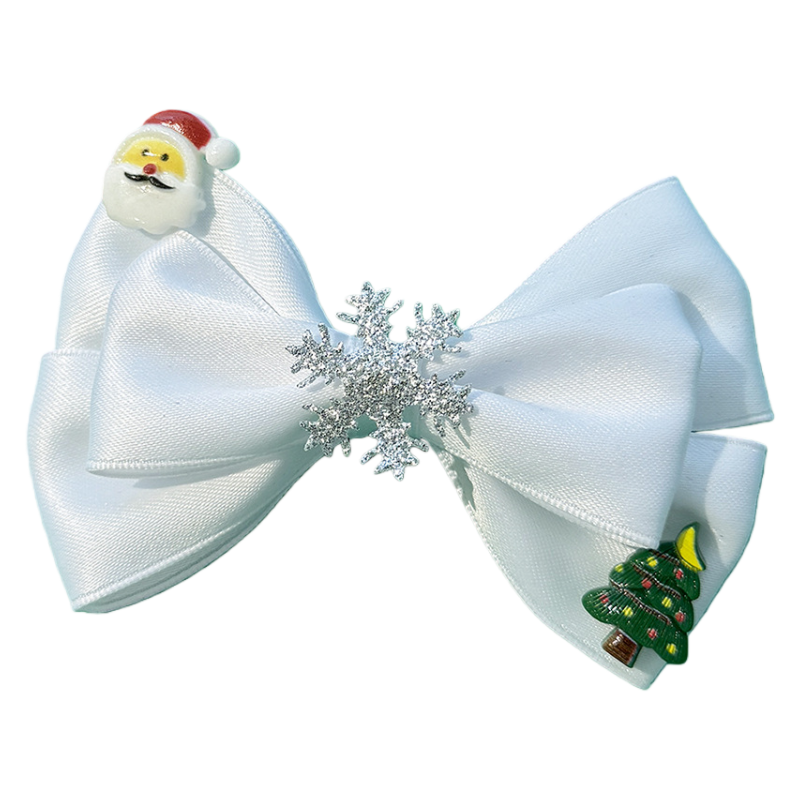 Christmas Bow Hair Clips for Girls Cute Snowflake Santa Claus Hair Barrettes Holiday Hair Accessories