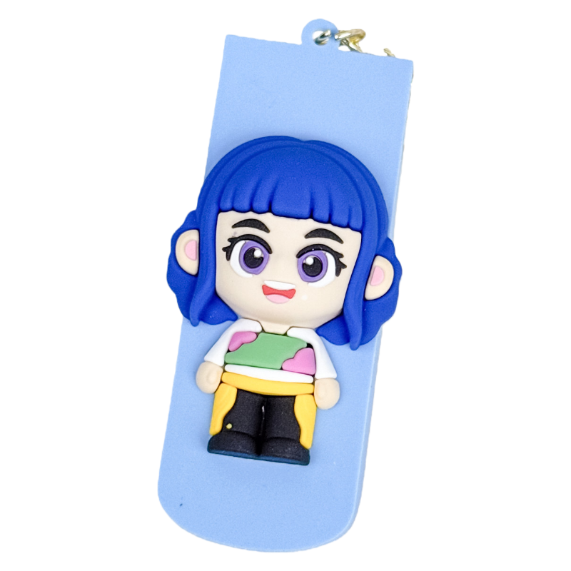 Kpop Demon Hunters 3-in-1 Keychain Folding Comb with Mirror Portable Hair Brush Accessory for Girls