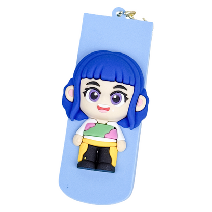 Kpop Demon Hunters 3-in-1 Keychain Folding Comb with Mirror Portable Hair Brush Accessory for Girls