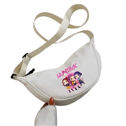 K-Pop Demon Hunters Saja Boys Print Shoulder Bag Crossbody Messenger Half-Moon Bag