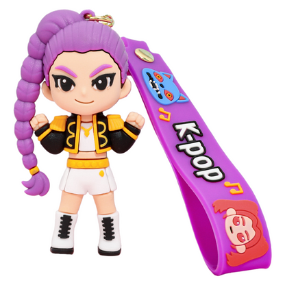 New K-Pop Demon Hunters Silicone Keychain Backpack Charm Trendy Merchandise