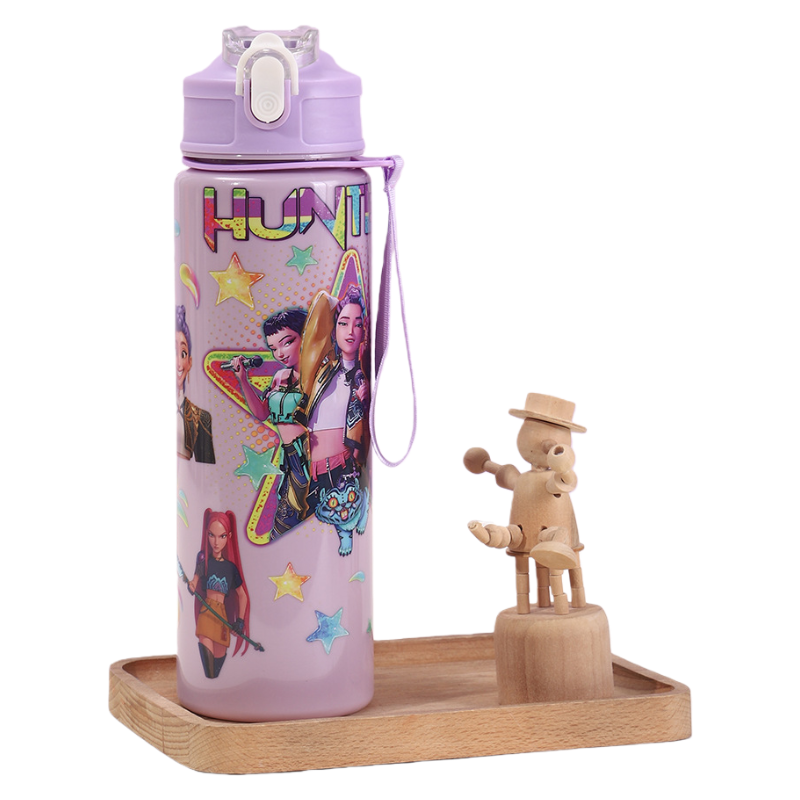 K-POP Demon Hunter Kid’s Straw Water Cup Portable Plastic Drinking Bottle 24Oz