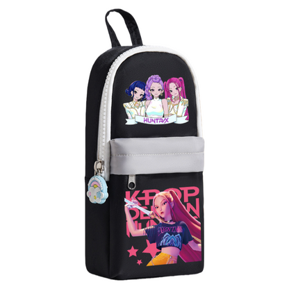 K-Pop Demon Hunters Pencil Case Large Capacity Student Pen Bag Trendy Stationery Organizer Office Supplies