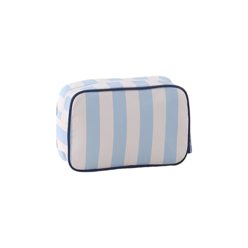 Striped Cosmetic Bag – Simple & Fresh Travel Makeup and Toiletry Pouch