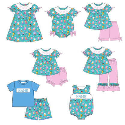 Smocked Embroidery Custom Name Baby & Kids Clothing Peppa Collection