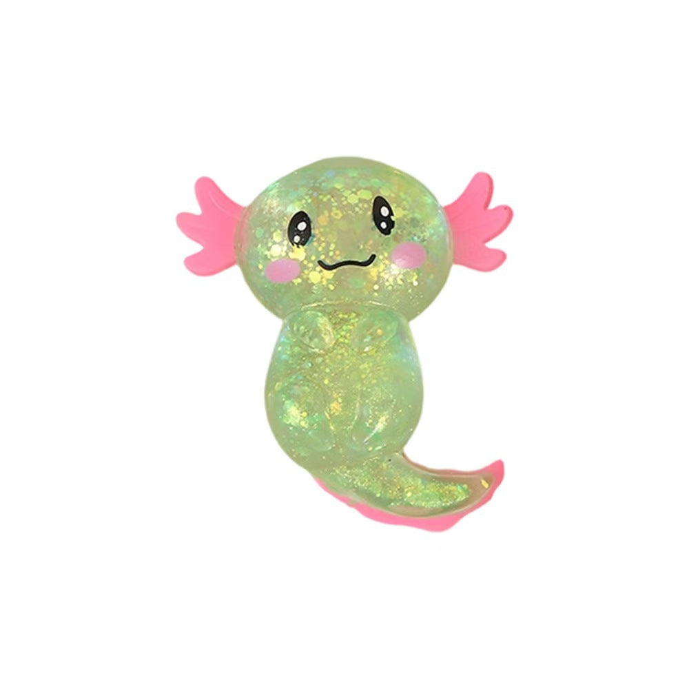 Salamander Squishy Toy with Gold Glitter Stress Relief Squeeze Toy