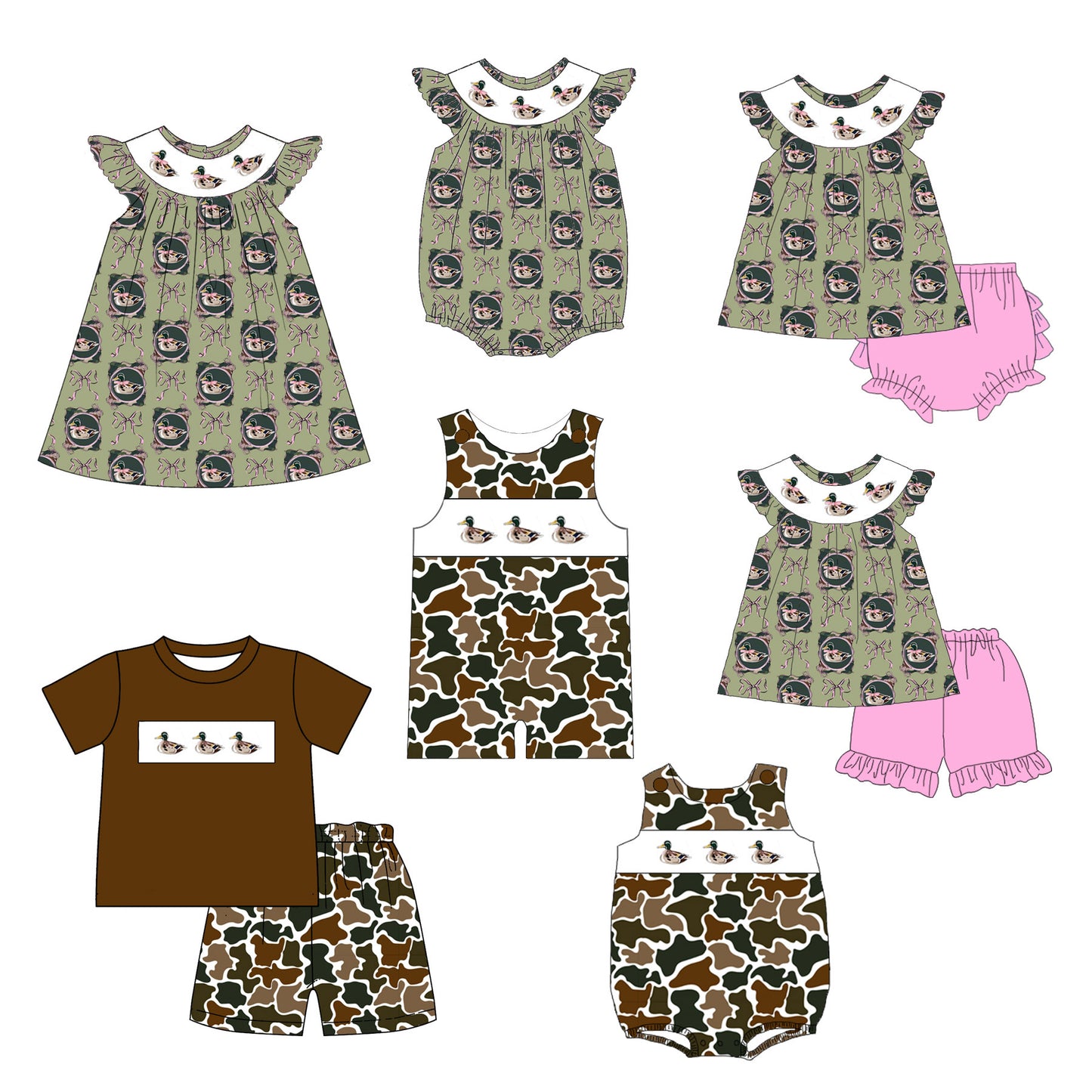 Kids Smock Embroidery Outfit | 2026 Spring Summer Duck Collection