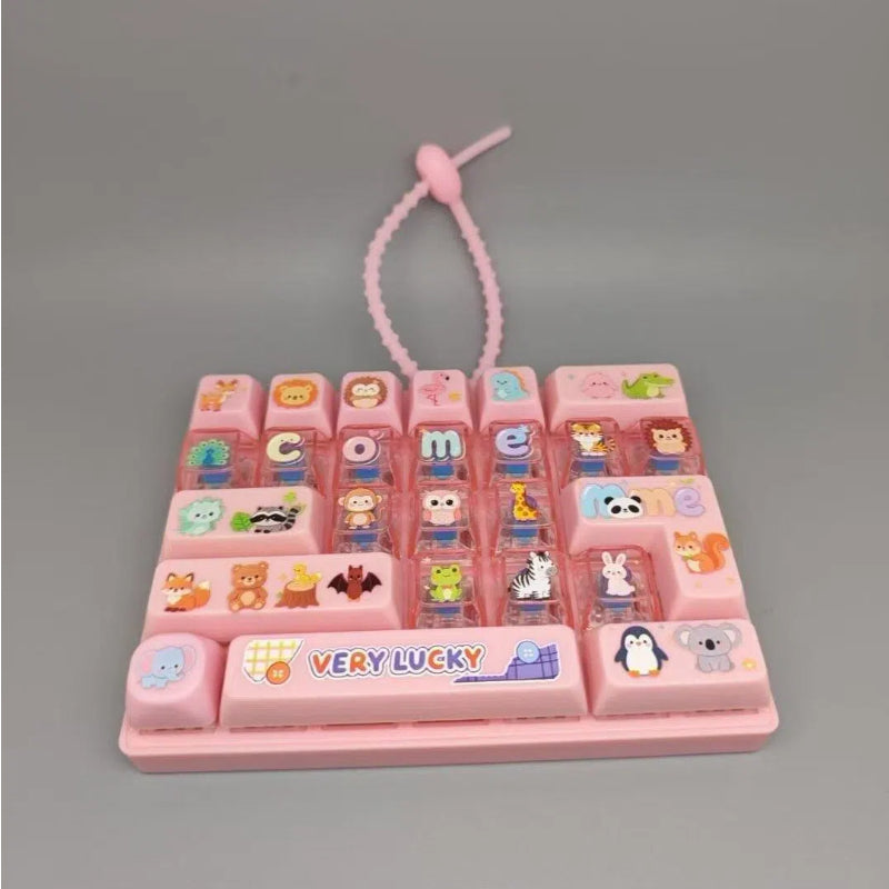 Fidget Decompression Keyboard Stress Relief Toy Colorful Keycap Sensory Charm