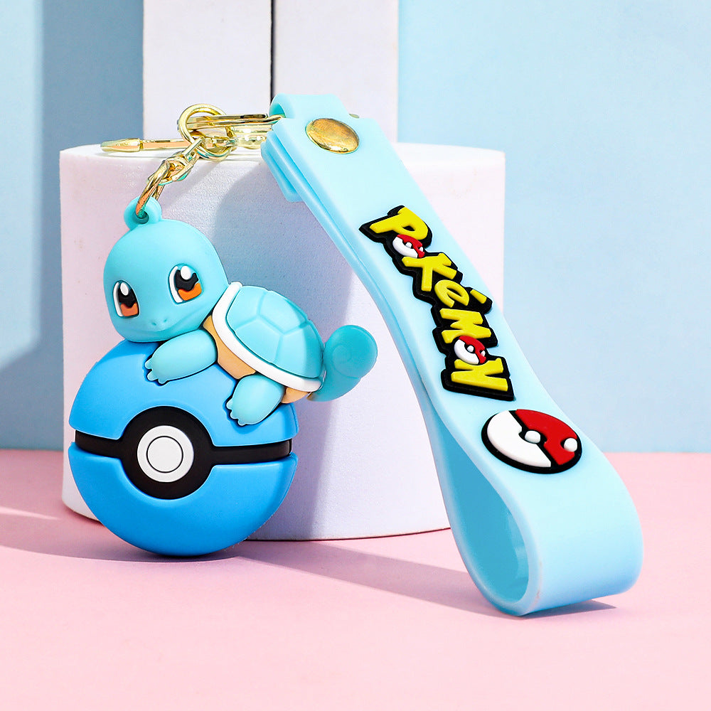 Cartoon Pikachu Silicone Keychain Figure Bag Charm Pendant