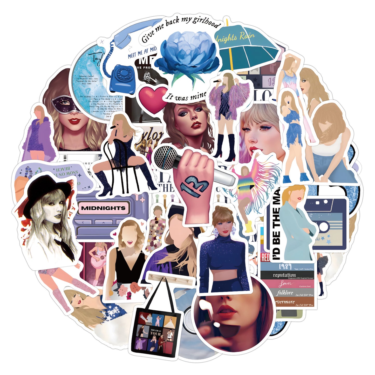 Taylor Swift Sticker Pack The Life of a Showgirl Album Graffiti Stickers Concert & Album Collection Laptop/Luggage Decals