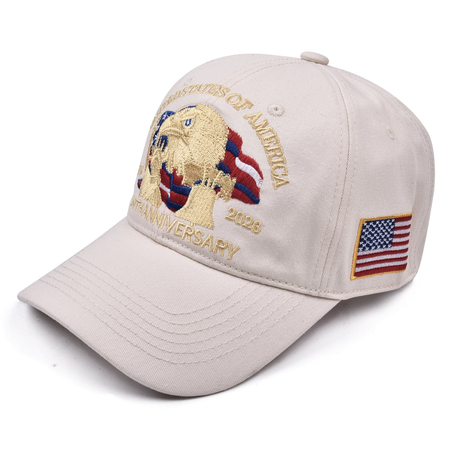 USA 250th Anniversary Embroidered Washed Baseball Cap Vintage Distressed Sun Hat