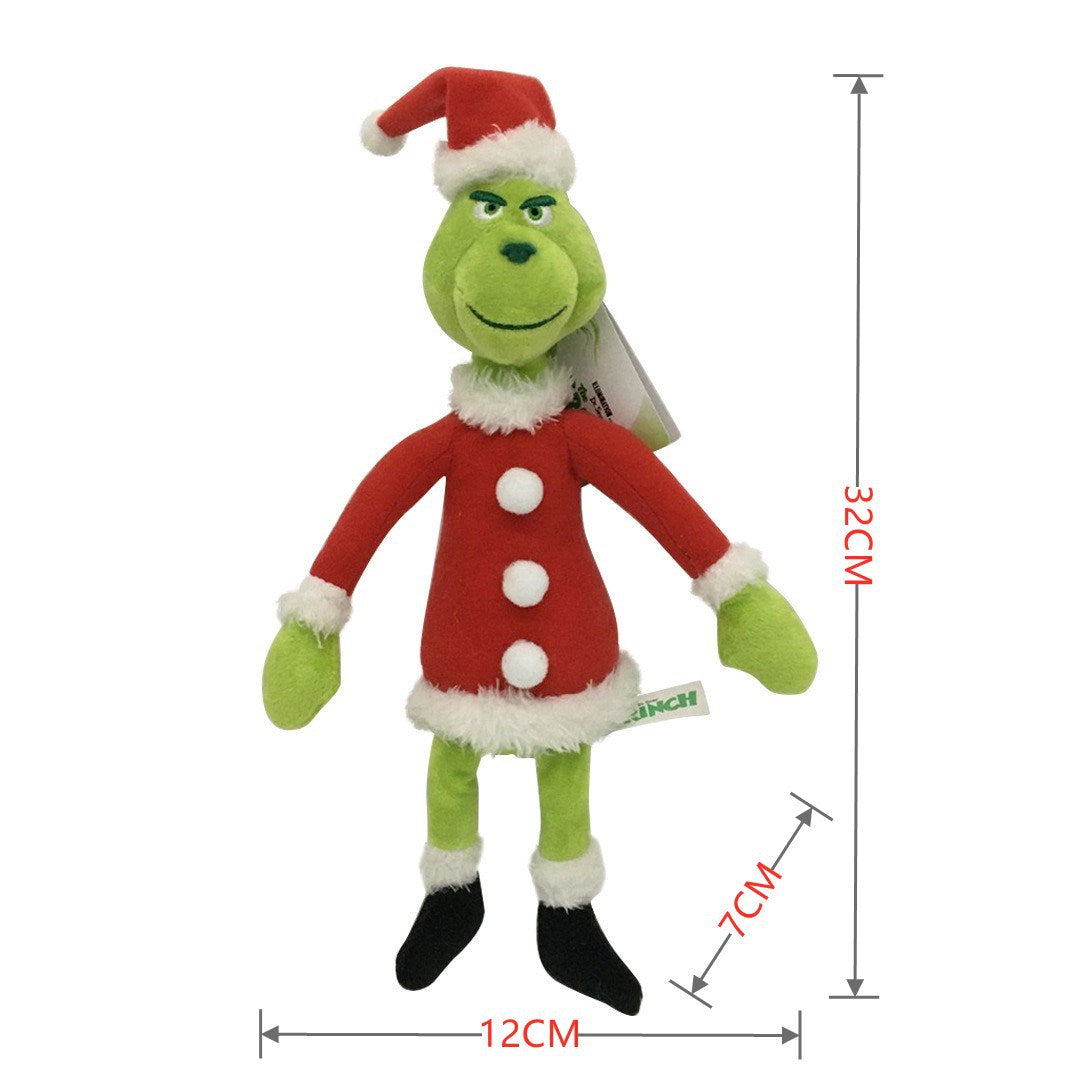 2025 Christmas Grinch Plush Toy – Green Monster Stuffed Doll Cartoon Character Gift for Kids