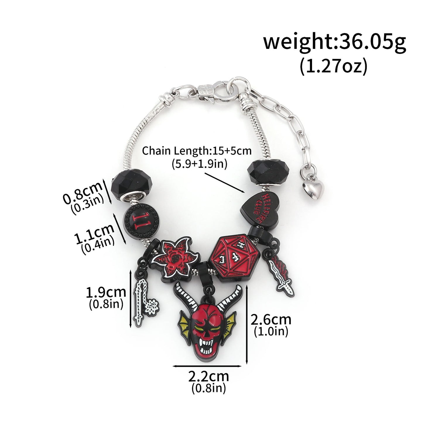 Stranger Things Inspired Jewelry Set Letter Alloy Pendant Necklace & Bracelet Trendy Collectible Accessories