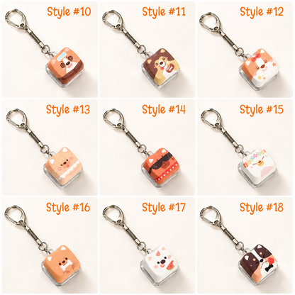 Cute Animal Dog Keycap Fidget Keychain – Pressable Bag Charm
