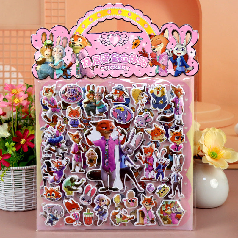 Cartoon Character 3D Puffy Stickers Kids Cartoon Layered DIY Anime Movie Merchandise Stickers