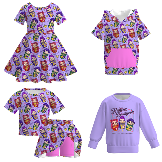 Girls "KPop Demon Hunters" Themed Fashion Purple Collection