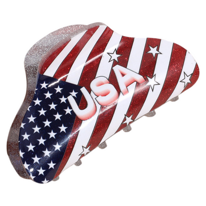 4th of July USA Flag Mini Claw Clips & Half-Moon Hair Claw Patriotic Hair Accessories