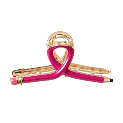 Cute Metal Pencil Hair Claw Clip – Back-to-School Gift & Creative Ponytail Holder