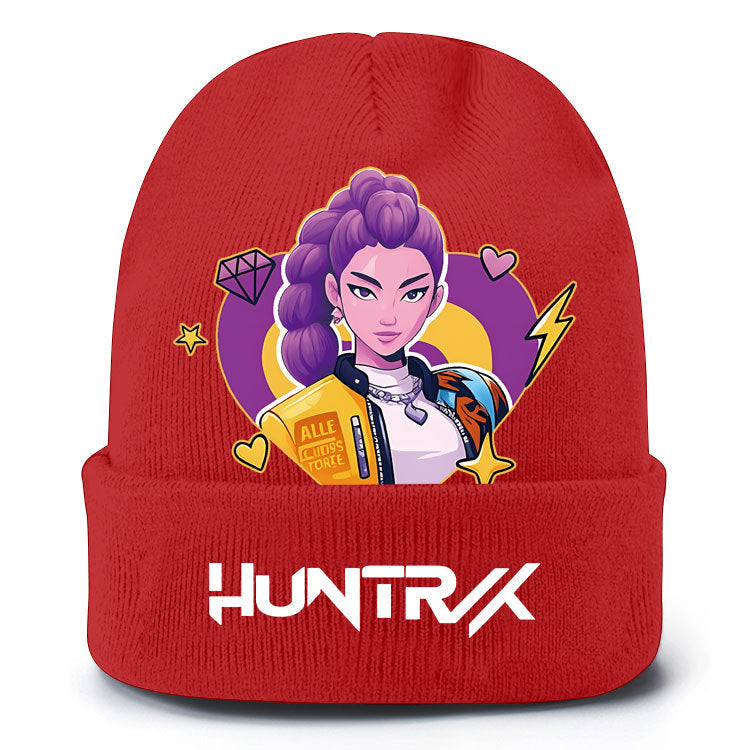 K-Pop Demon Hunters Knit Beanie Cozy Plush Lined Pull-On Hat for Spring & Winter Unisex Street Style