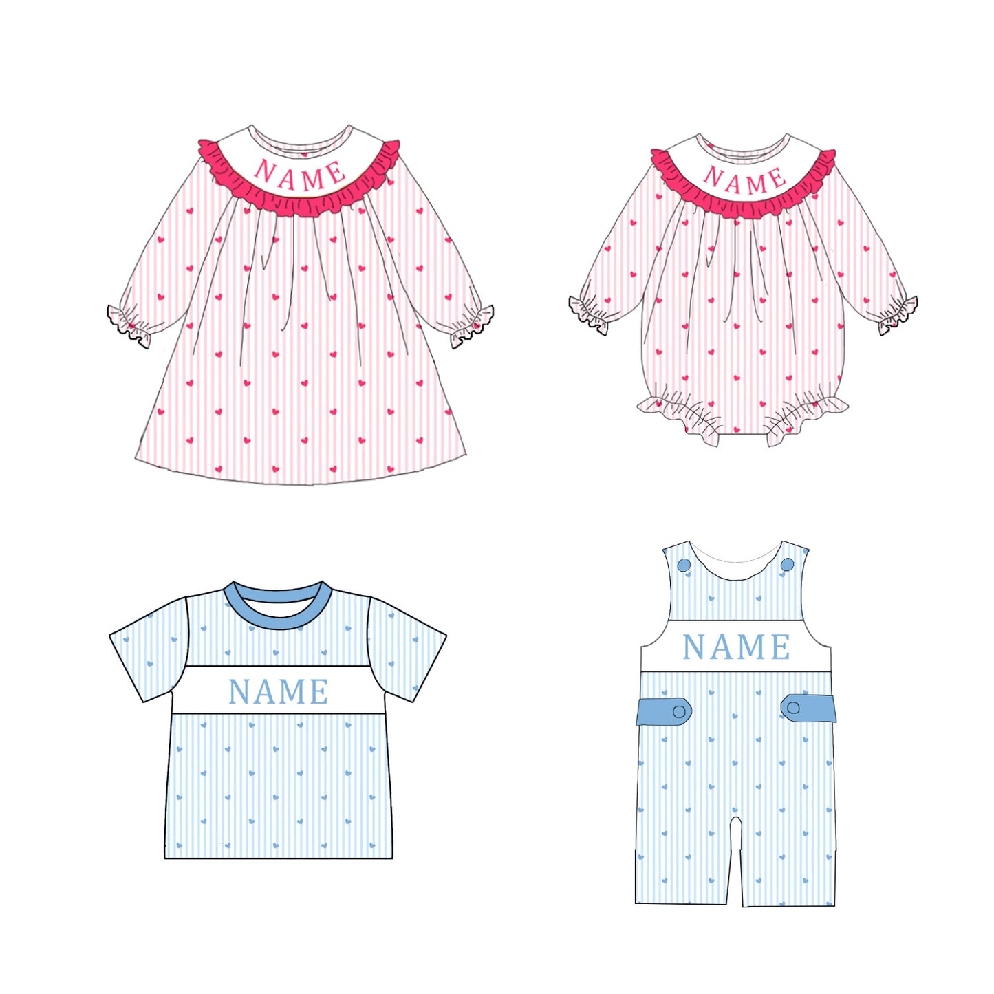 Valentine’s Day Kids Collection 🤍 Personalized Smocked Embroidery