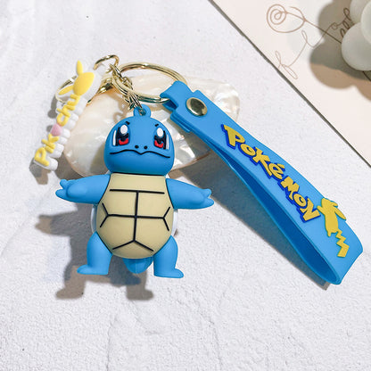 Cartoon Pikachu Silicone Keychain Pokémon Mini Figure Bag Charm Pendant