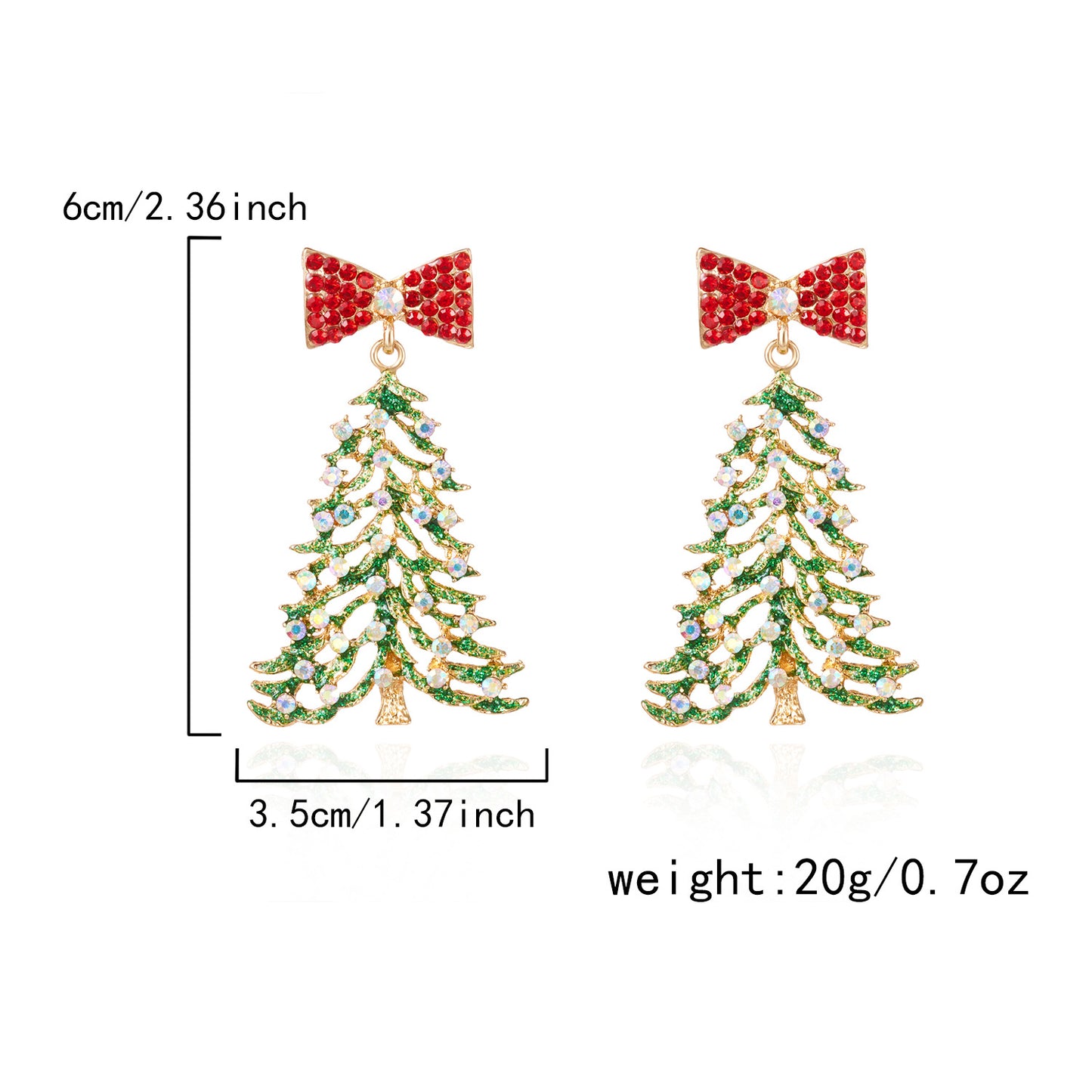 2025 Christmas New Design Velvet Bow Earrings Elegant Large Bow and Christmas Tree Festive Statement Earrings