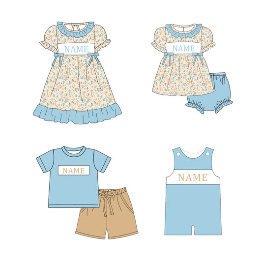 2026 Easter Custom Name Smocked Embroidered Floral Kids Collection