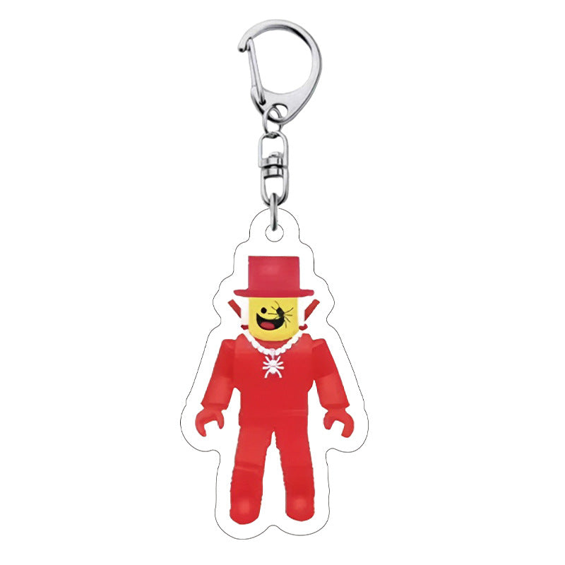 Pixel Style Funny Character Acrylic Keychain Cartoon Pendant Bag Charm