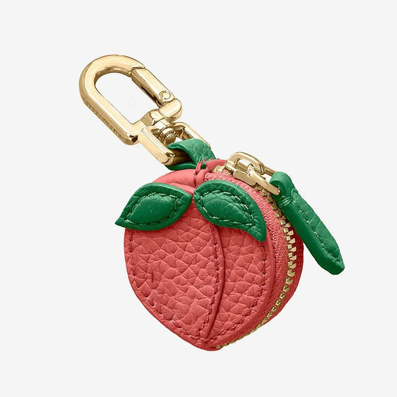 PU Leather Fruit-Shaped Mini Coin Pouch – Zipper Wallet Bag Charm