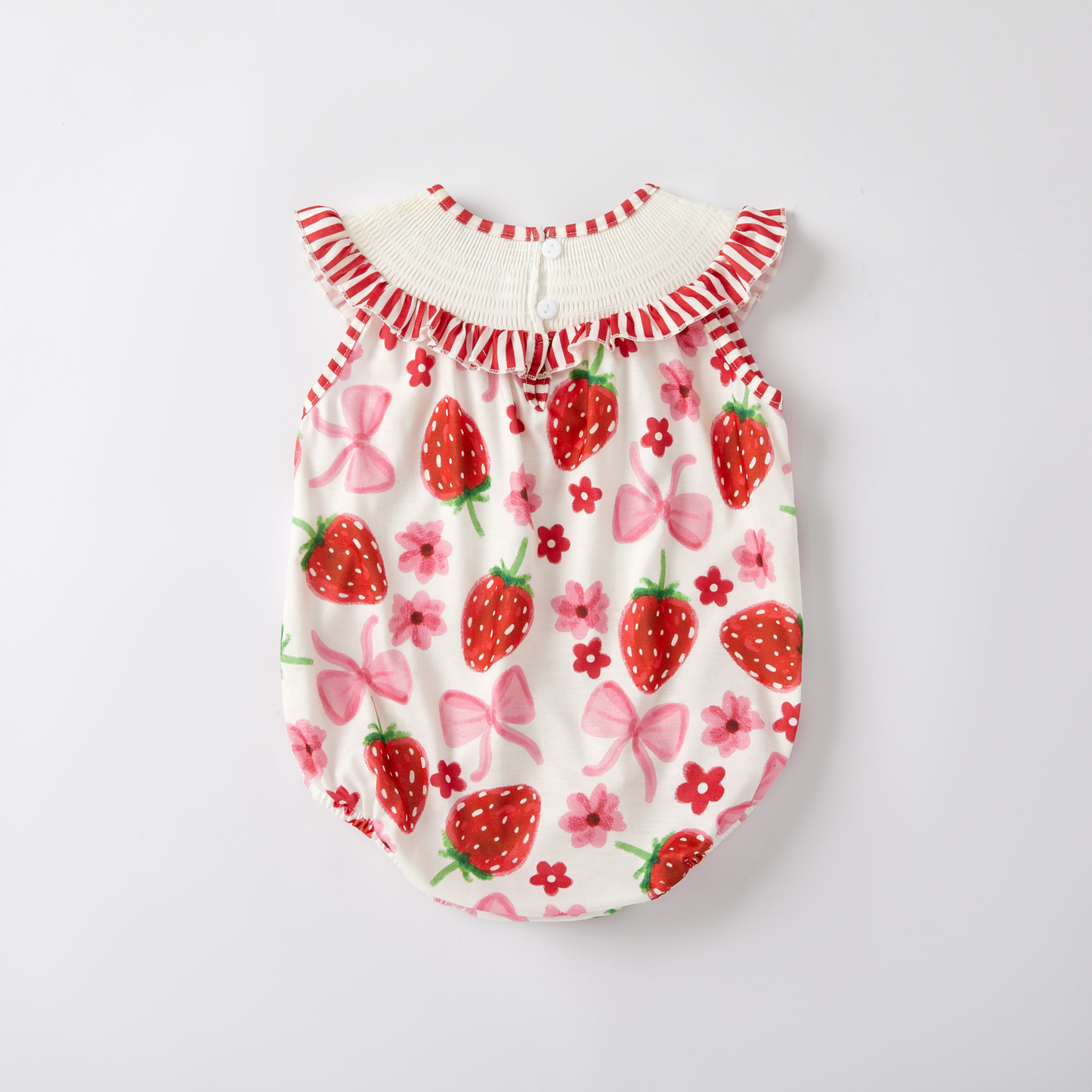 Spring Strewberry BERRY SWEET Smock Embroidery Girls Dress & Romper
