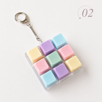 9-Key Mechanical Keyboard Fidget Keychain Clicky Sensory Stress Relief Keychain
