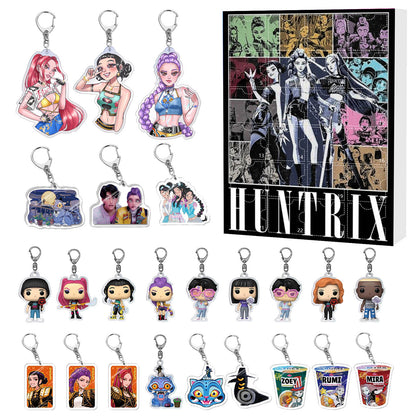 K-Pop Demon Hunters Christmas Advent Calendar Blind Box – Acrylic Car Keychain Ornament
