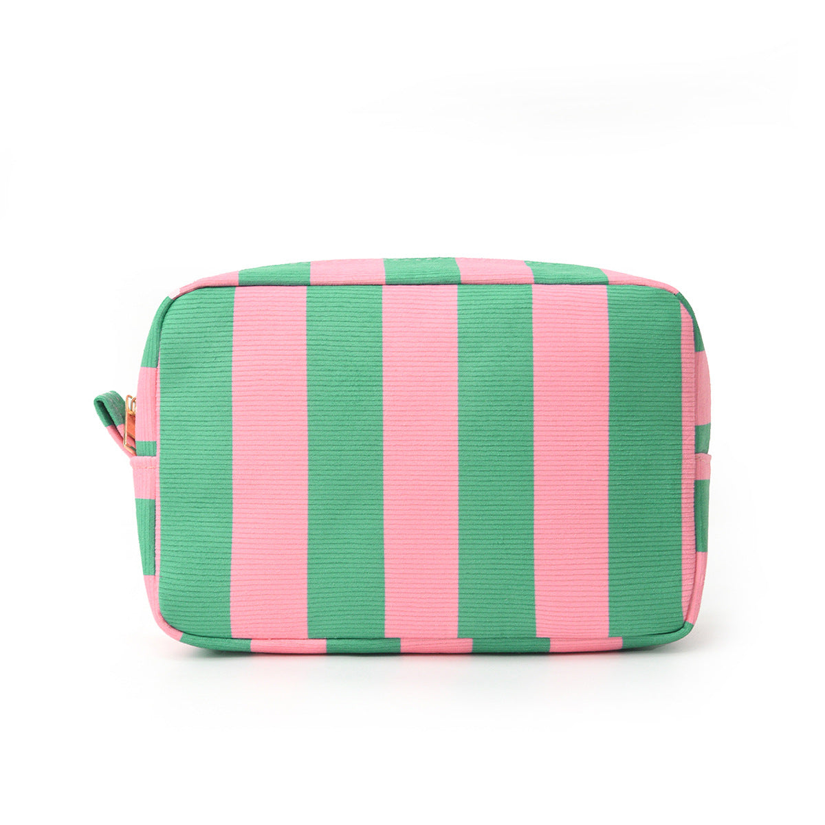Corduroy Striped Makeup Pouch Travel Toiletry Bag